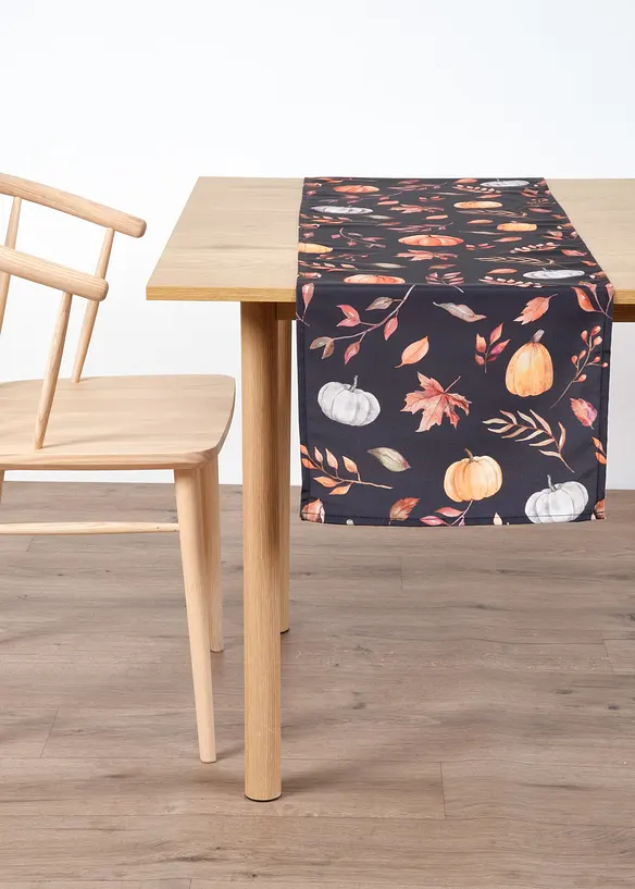 Chemin de table imperméable avec motif citrouille, bonprix