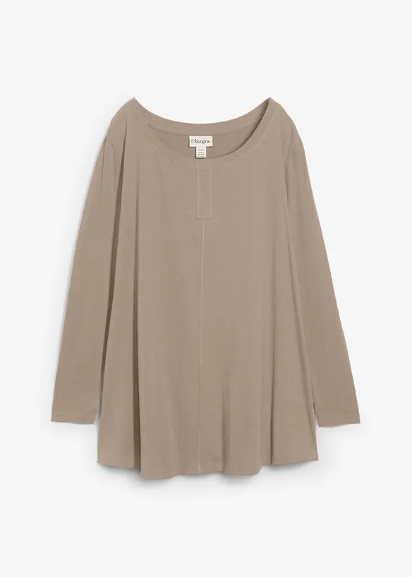 T-shirt manches longues en coton et viscose, bonprix