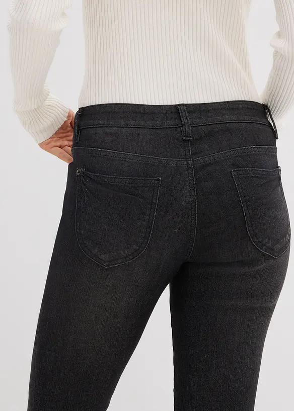 Jean droit taille mi-haute, extensible, bonprix