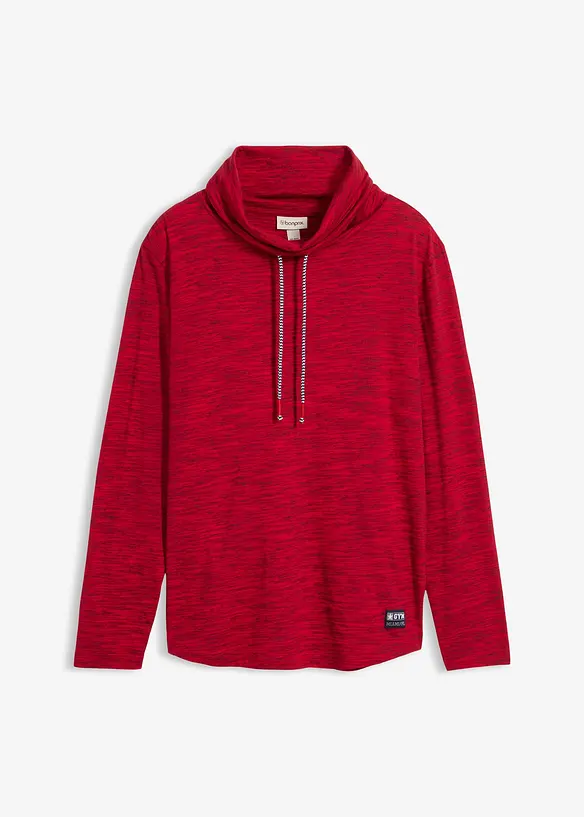 T-shirt manches longues à col châle, bonprix