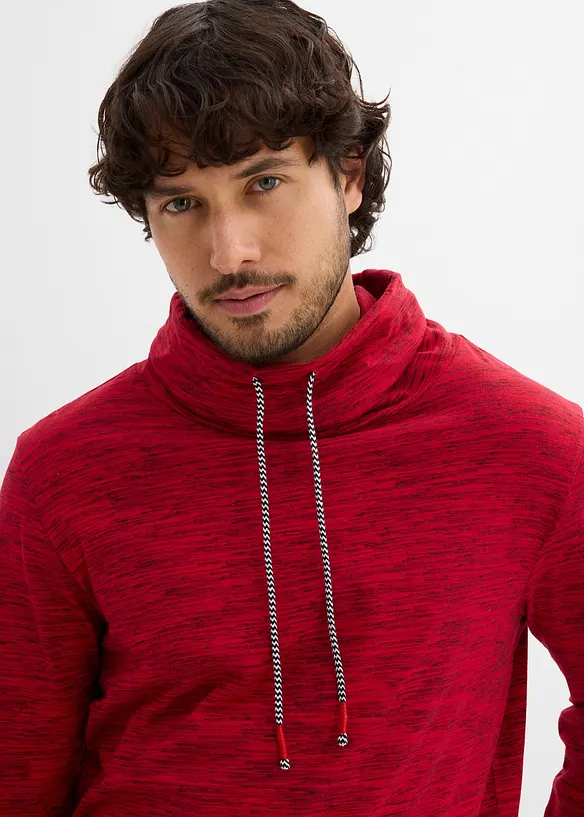 T-shirt manches longues à col châle, bonprix