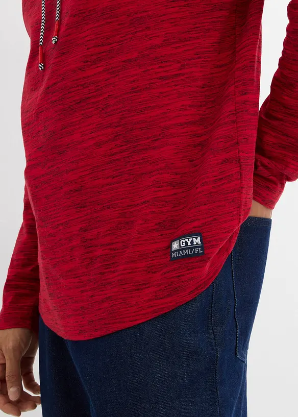 T-shirt manches longues à col châle, bonprix