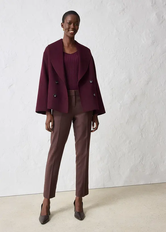 Pantalon étroit en laine mélangée, bonprix