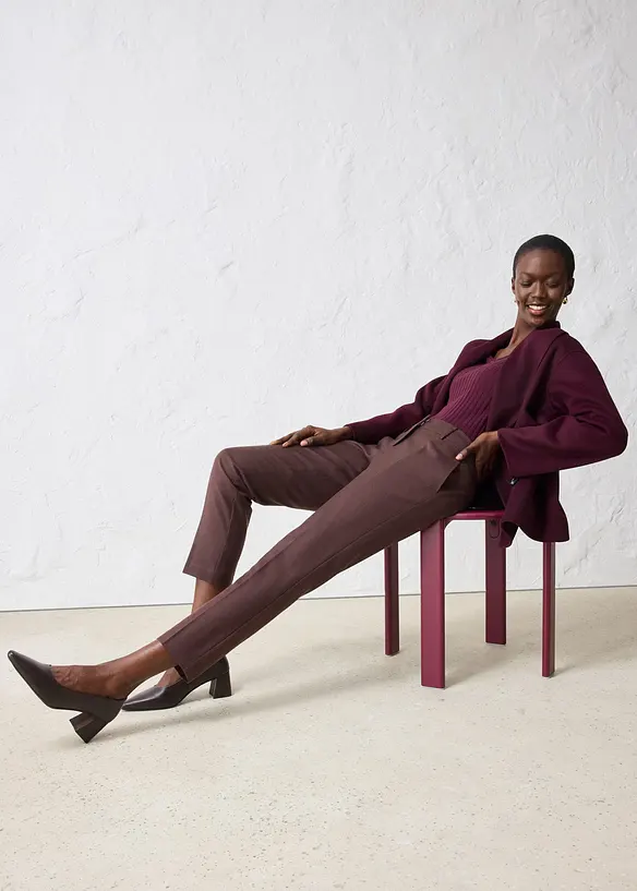 Pantalon étroit en laine mélangée, bonprix