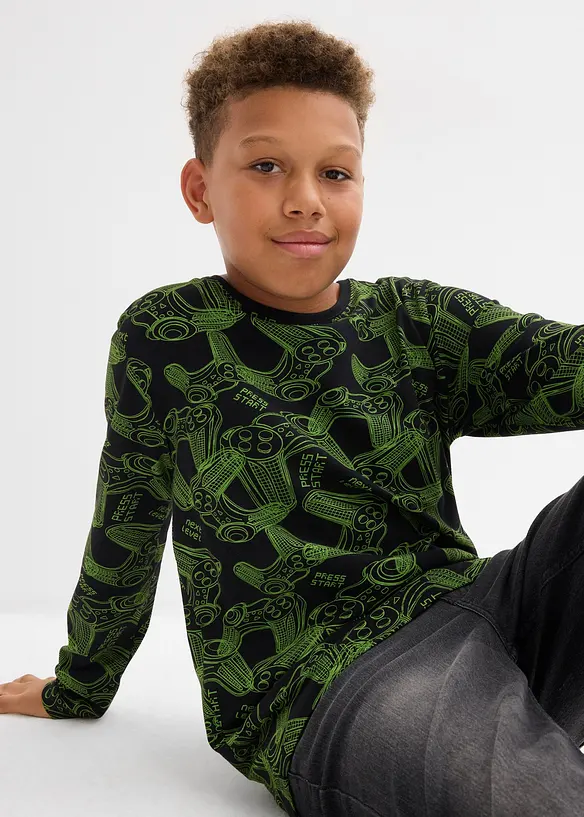 Lot de 3 T-shirts manches longues en coton doux et extensible, bonprix