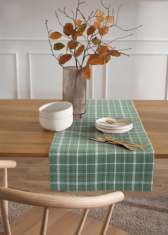 Chemin de table en coton à carreaux, bonprix