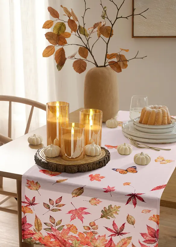 Chemin de table avec imprimé automnal, bonprix