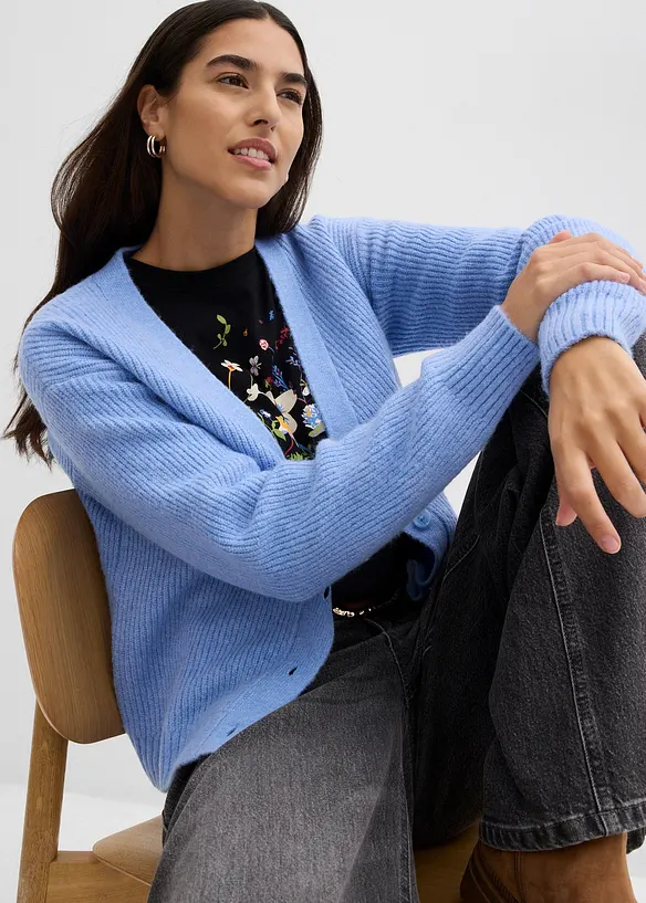 Gilet en maille côtelée, bonprix