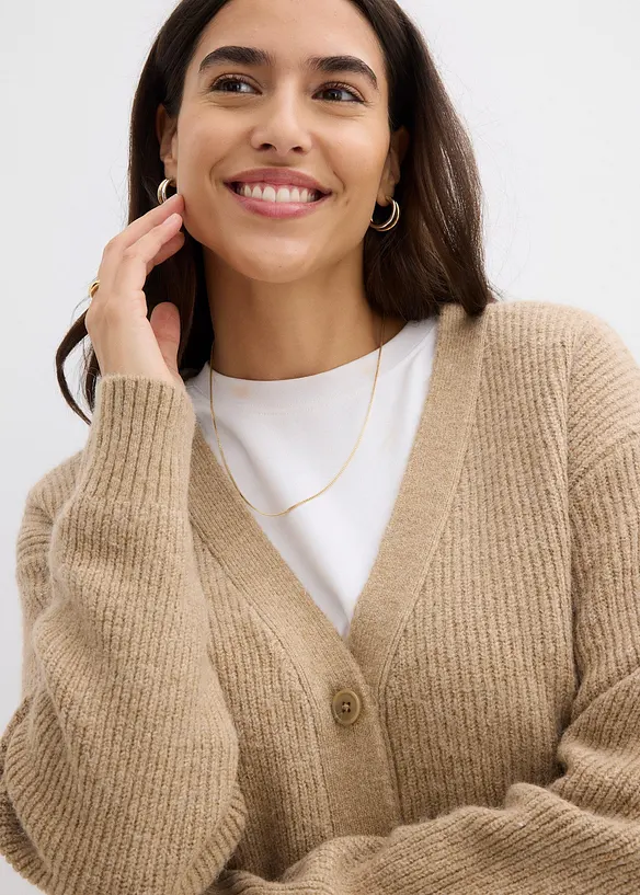 Gilet en maille côtelée, bonprix