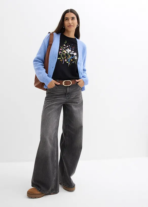 Gilet en maille côtelée, bonprix