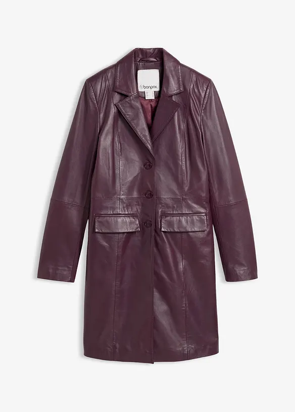 Manteau court en cuir d’agneau nappa, bonprix