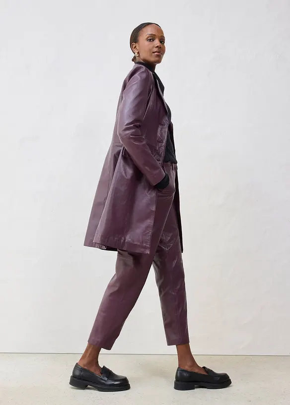 Manteau court en cuir d’agneau nappa, bonprix