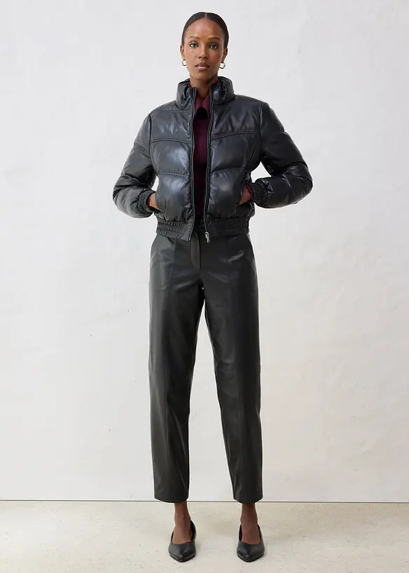 Doudoune en cuir d’agneau nappa, bonprix