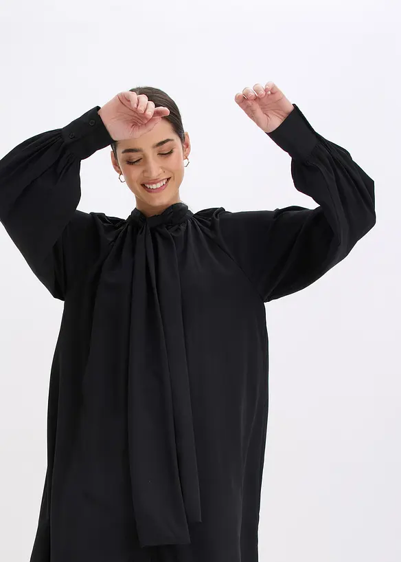 Robe-chemise à col lavallière, bonprix