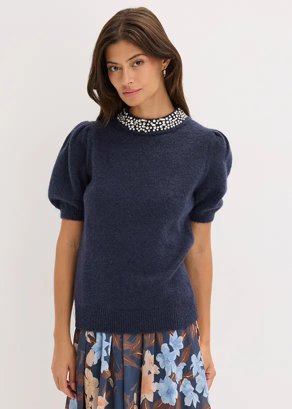 Pull avec application de strass, bonprix