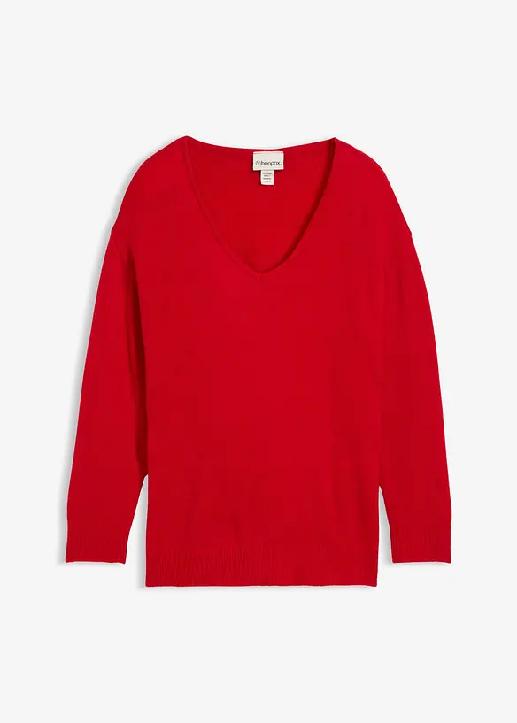Pull long et oversize à fentes sur les côtés, bonprix