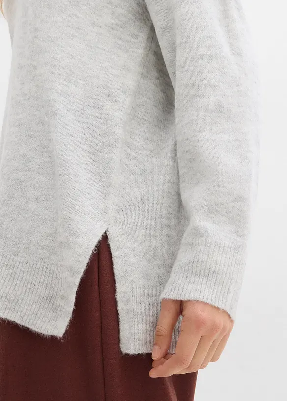 Pull long et oversize à fentes sur les côtés, bonprix