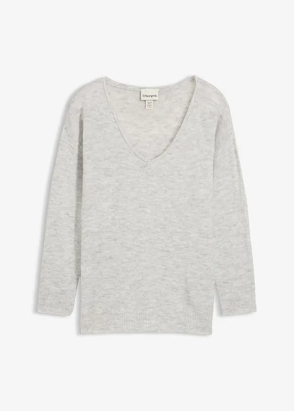 Pull long et oversize à fentes sur les côtés, bonprix