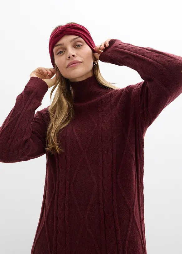 Robe en maille à motif torsadé, bonprix