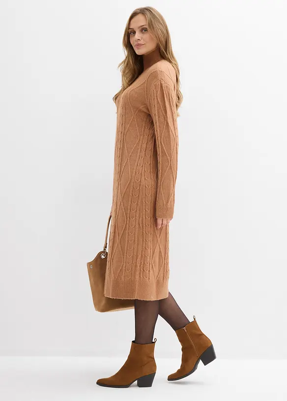 Robe en maille à motif torsadé, bonprix