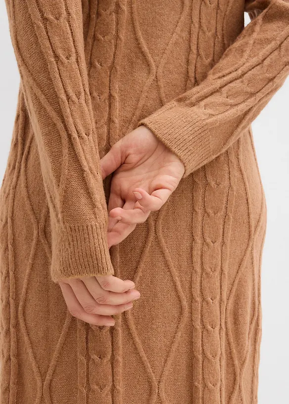 Robe en maille à motif torsadé, bonprix