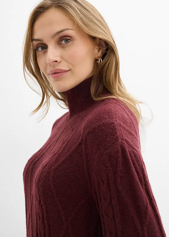 Robe en maille à motif torsadé, bonprix