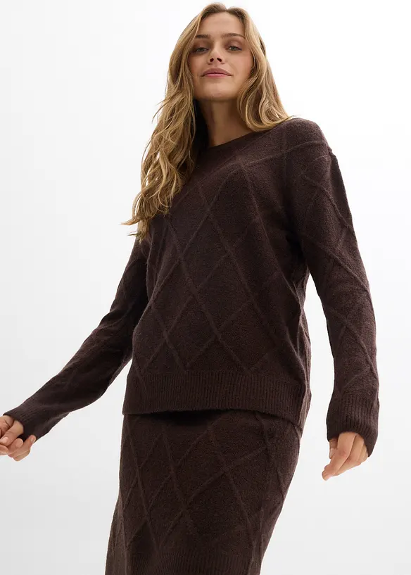 Jupe en maille torsadée, bonprix