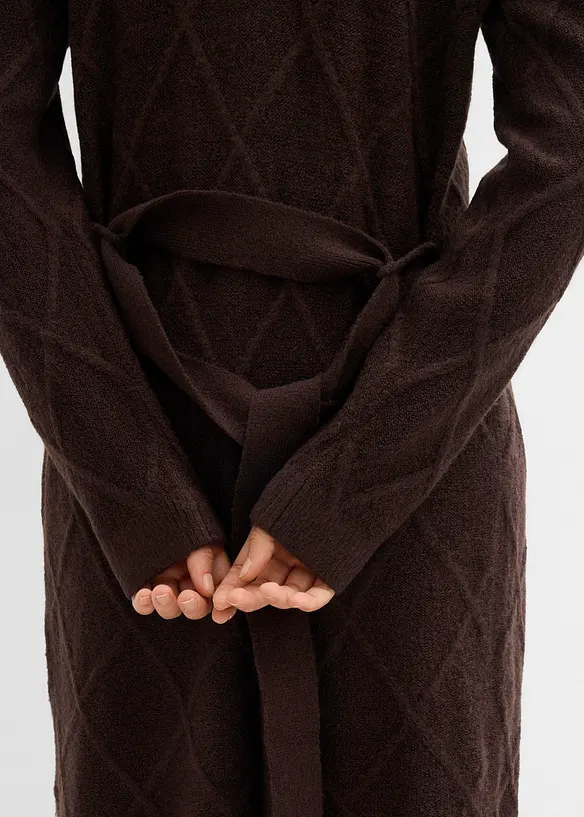 Long gilet en maille torsadée, bonprix