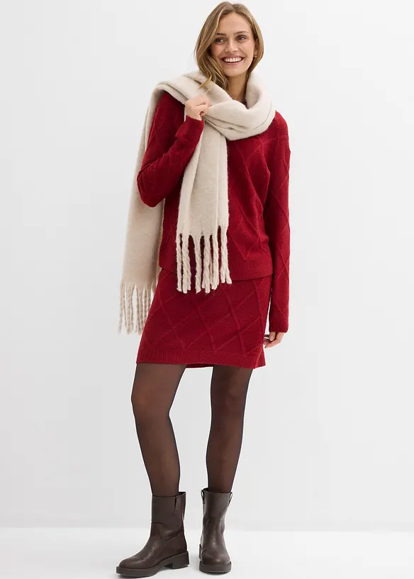 Jupe en maille torsadée, bonprix