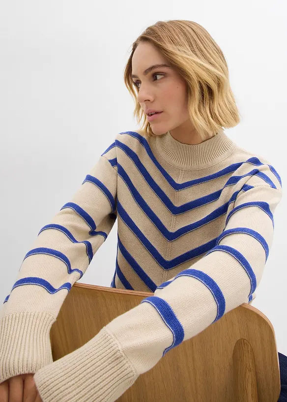 Pull à rayures texturées, bonprix