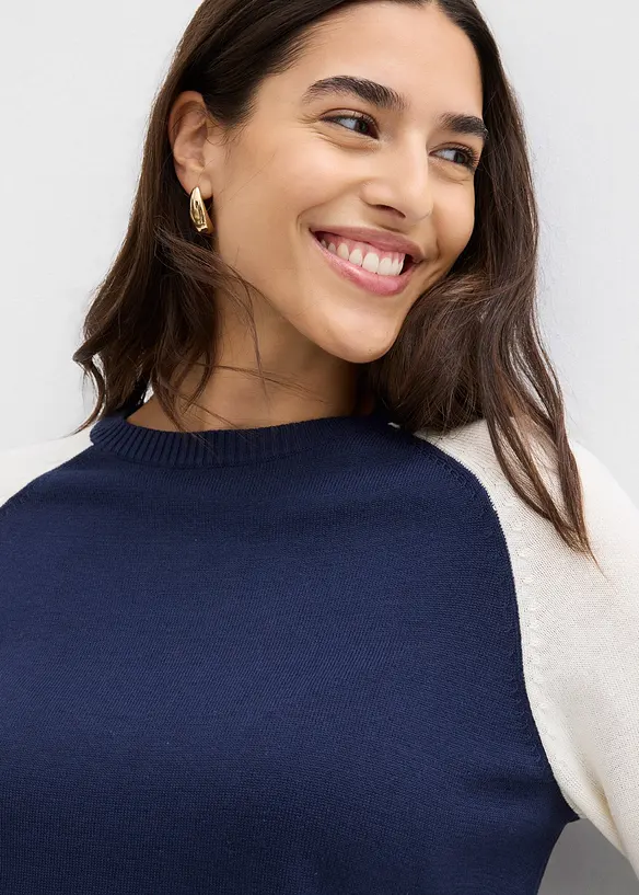 Pull en maille fine à manches raglan, bonprix