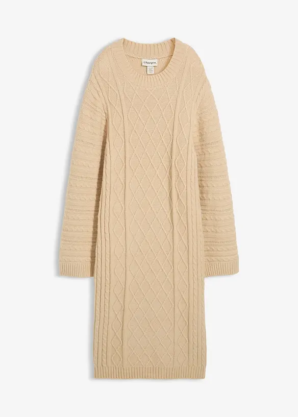 Robe midi en maille, bonprix