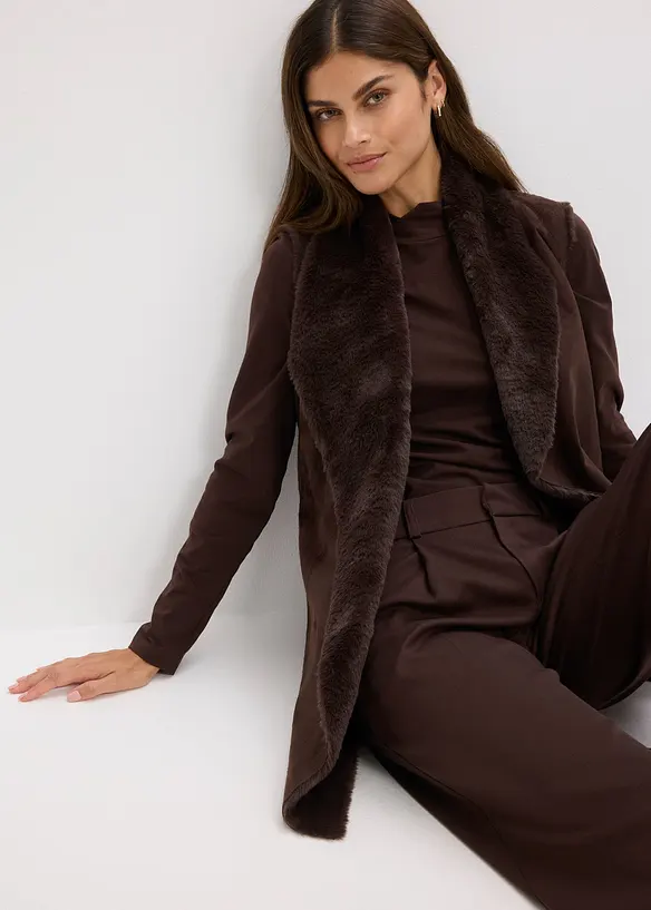 Gilet sans manches en tissu peluche, bonprix