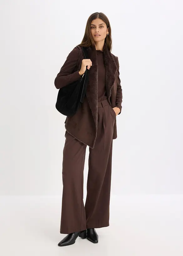 Gilet sans manches en tissu peluche, bonprix