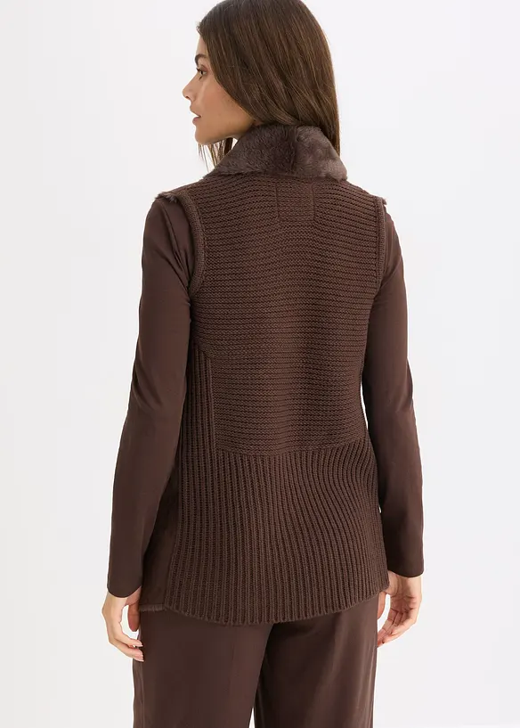 Gilet sans manches en tissu peluche, bonprix