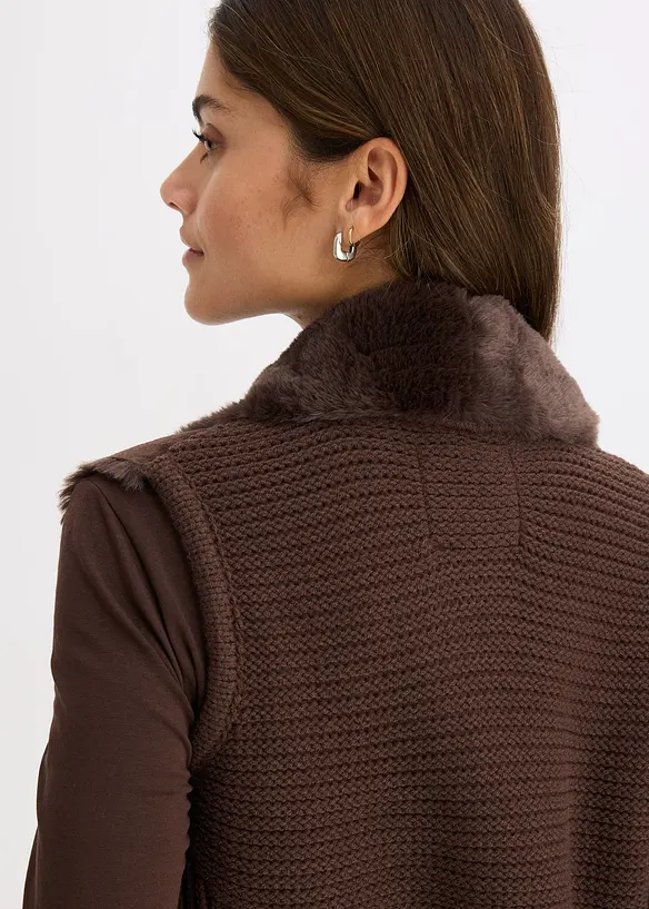 Gilet sans manches en tissu peluche, bonprix