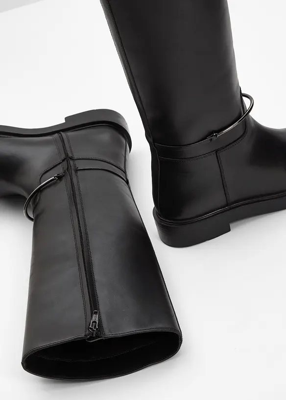 Bottes à tige large en cuir, bonprix