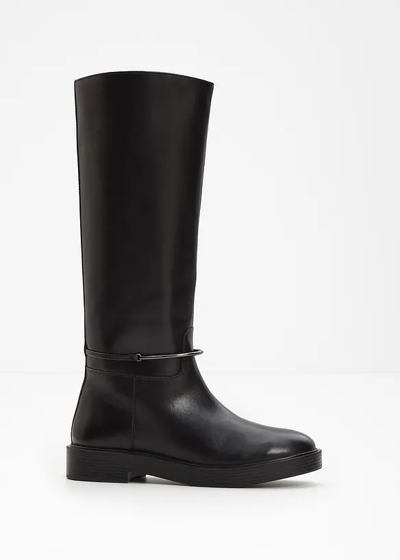 Bottes à tige large en cuir, bonprix