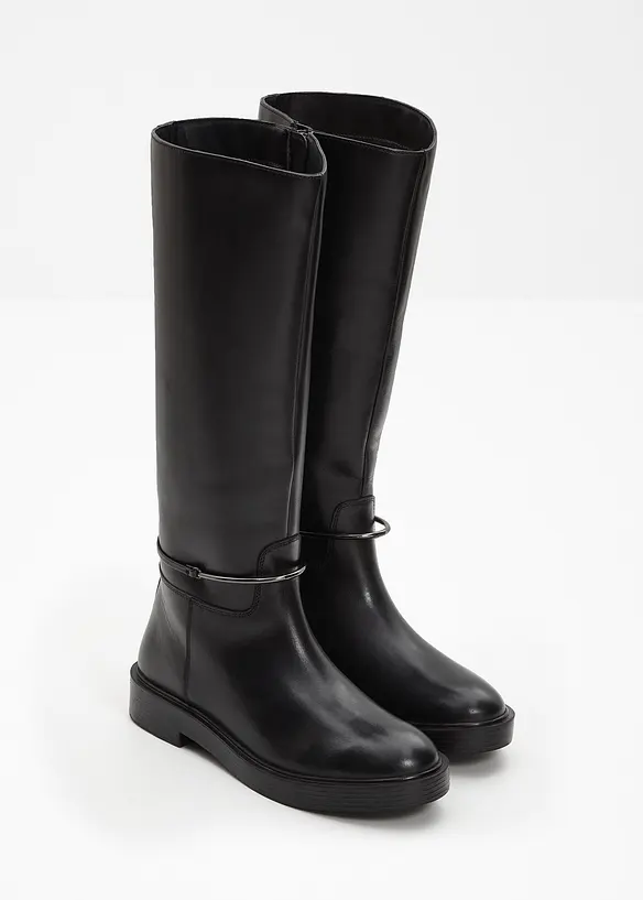 Bottes à tige large en cuir, bonprix