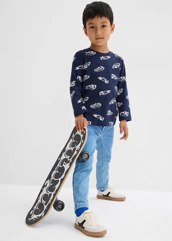 Lot de 2 T-shirts manches longues coton, bonprix