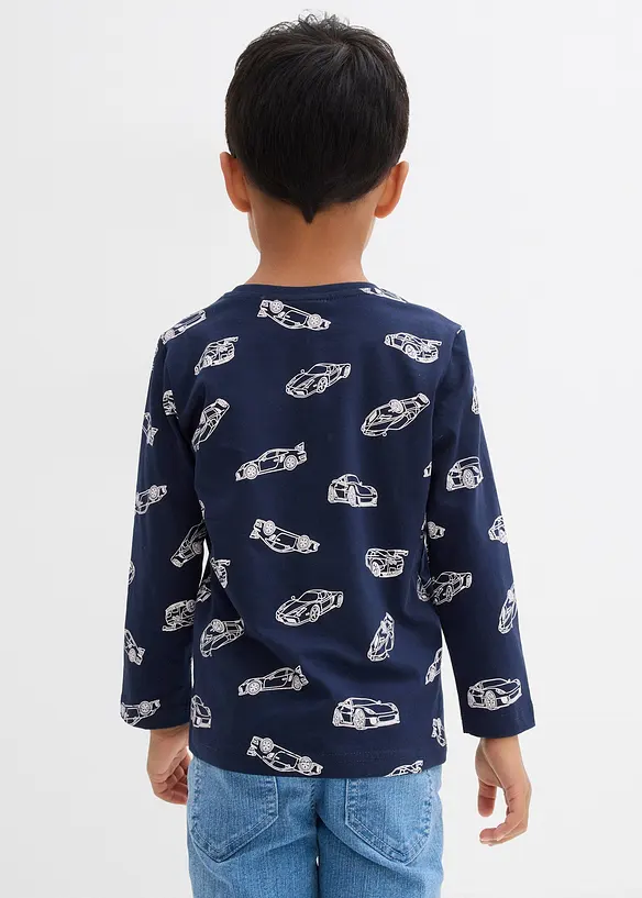 Lot de 2 T-shirts manches longues coton, bonprix