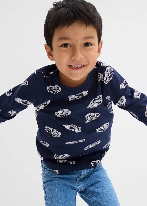 Lot de 2 T-shirts manches longues coton, bonprix