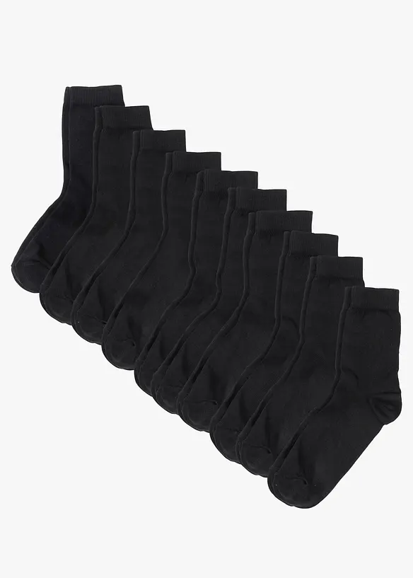Lot de 10 paires de chaussettes en coton majoritaire, bonprix
