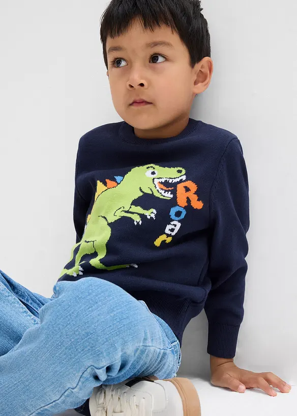 Pull en fine maille 100% coton, bonprix