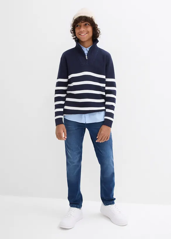 Jean slim et droit en molleton, bonprix