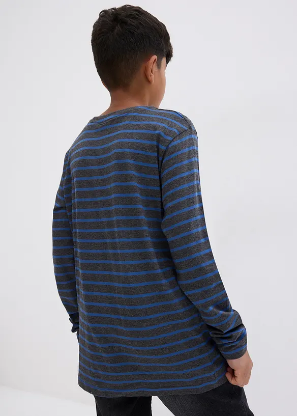 Lot de 2 T-shirts manches longues 100% coton, bonprix