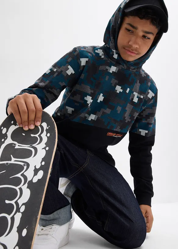 Sweat à capuche en coton majoritaire, bonprix