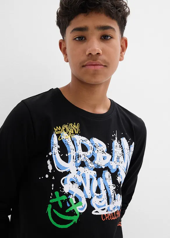 T-shirt manches longues 100% coton, bonprix