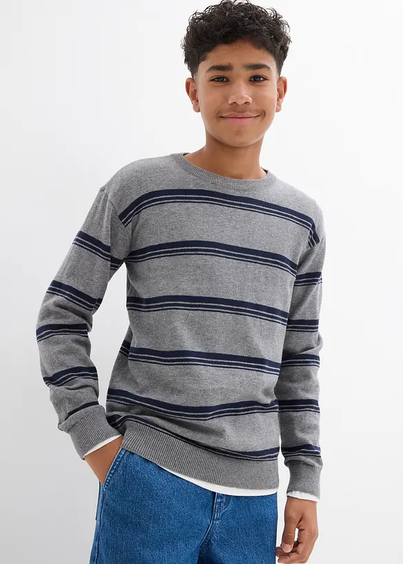 Pull en fine maille 100% coton, bonprix