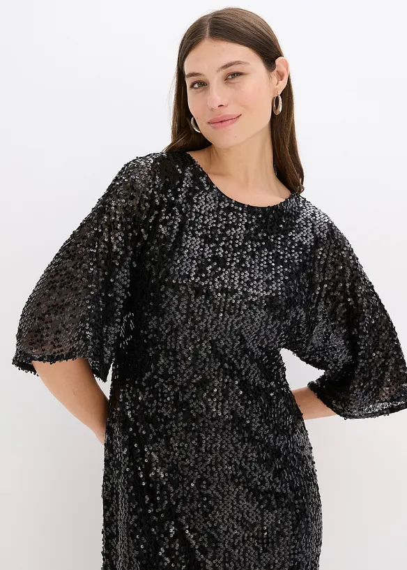 Robe oversize à sequins, bonprix